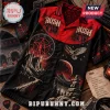 Rush Band Red Black Limited Edition Hawaiian Shirt featuring iconic Starman logo, clock motifs, and landscape graphics.