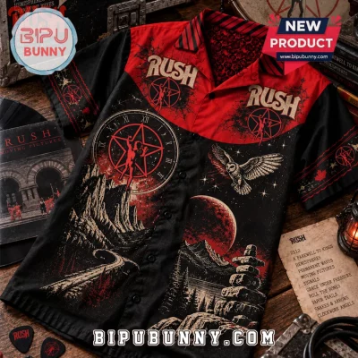 Rush Band Red Black Limited Edition Hawaiian Shirt