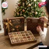 San Francisco 49ers Faithful To The Bay Christmas Advent Calendar with decorative football ornaments on a wooden table.