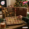 San Francisco 49ers Faithful To The Bay Christmas Advent Calendar with 18 mini team-themed ornaments in a gold-lined box.