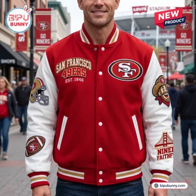 San Francisco 49ers Football Mascot Baseball Jacket