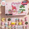 Sanrio My Melody Christmas Advent Calendar 2026 box with a character illustration and assorted miniature toy figures.