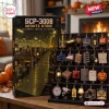 Front view of SCP-3008 Infinite Store Halloween Advent Calendar box and display of numbered charms.