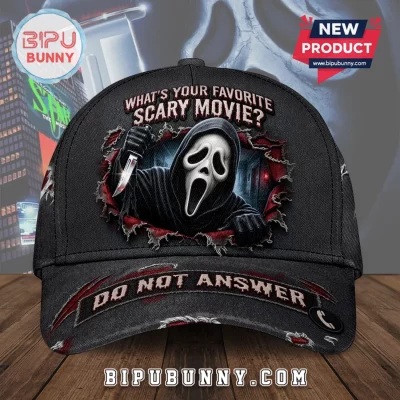 Scream Movie Ghostface Horror Distressed Black Baseball Cap