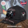 Scream Movie Ghostface Horror Distressed Black Baseball Cap with text What's Your Favorite Scary Movie and Do Not Answer.