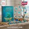 Sea Glass Advent Calendar Ocean Life Ornaments featuring 24 miniature sea creature figures on a driftwood display stand.
