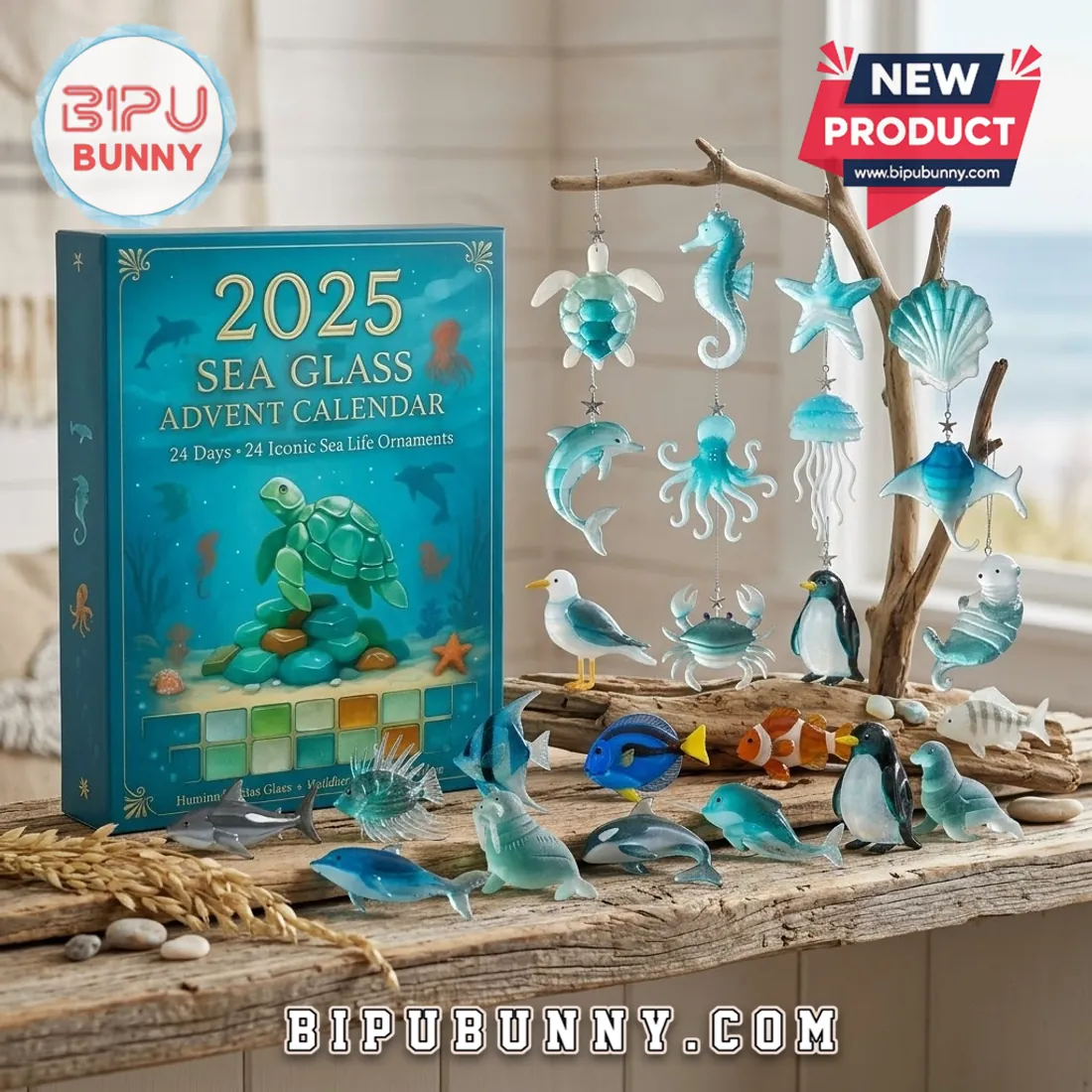 Sea Glass Advent Calendar Ocean Life Ornaments Sea Glass Advent Calendar Ocean Life Ornaments