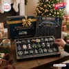 Seattle Seahawks Christmas Advent Calendar 2026 with navy blue box, 24 team-themed ornaments, and Lumen Field graphics.