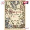 Front view of the Shakespearean Year 2027 Wall Calendar featuring vintage literary illustrations.