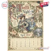 Front view of Shakespearean Year 2027 Wall Calendar showing April page with Twelfth Night artwork.