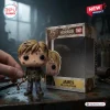 Front view of the Silent Hill 2 James Vinyl Figure standing next to its branded retail box.