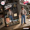 Front view of Smokey and the Bandit 50th Anniversary Action Figure outside its box on a wooden desk.