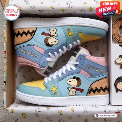 Snoopy Custom Name Retro Comic High Top Sneakers