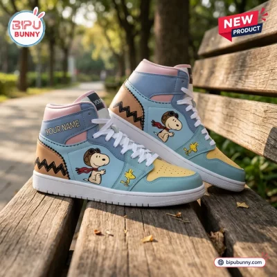 Snoopy Custom Name Retro Comic High Top Sneakers