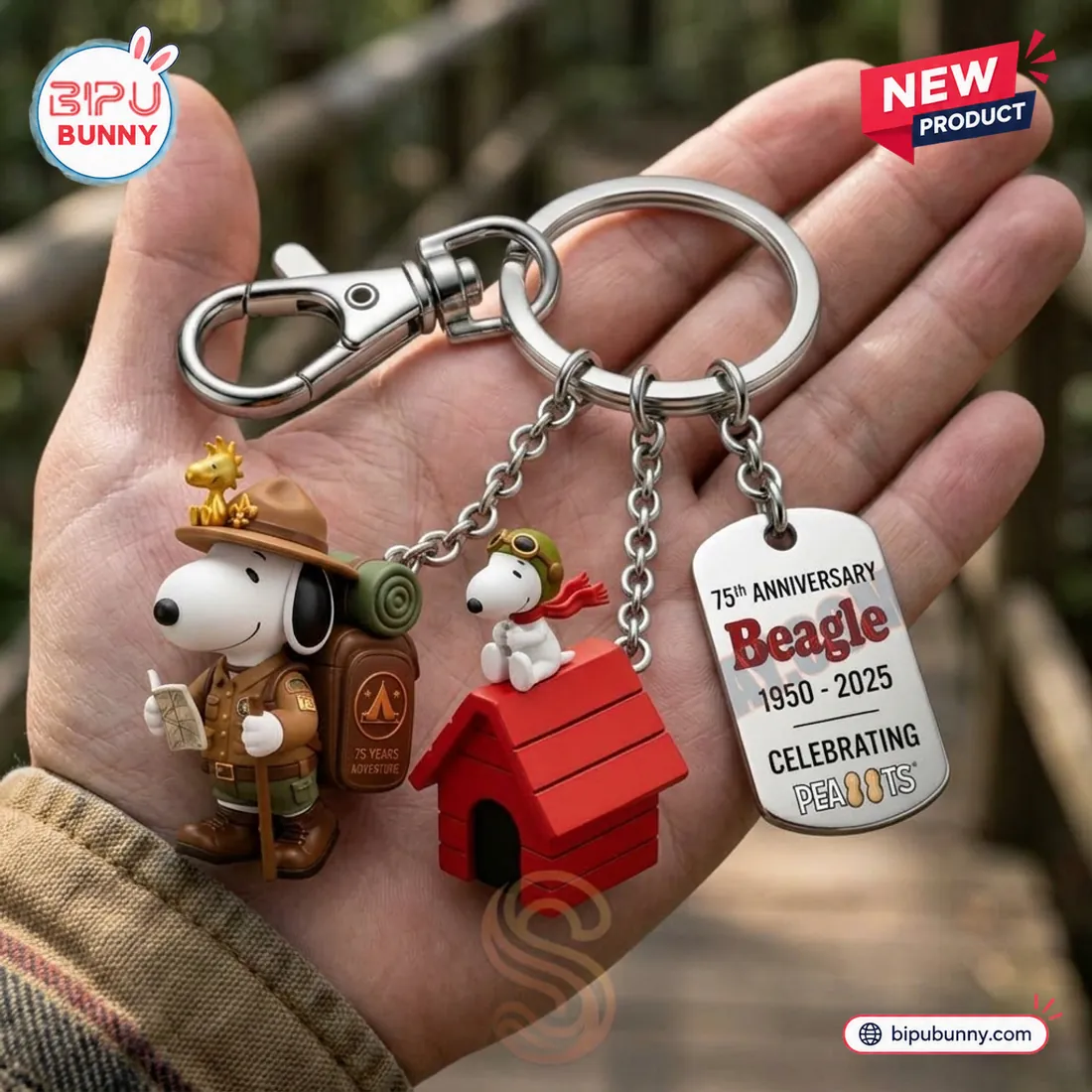 Snoopy Red Doghouse Beagle 75th Anniversary Keychain Snoopy Red Doghouse Beagle 75th Anniversary Keychain