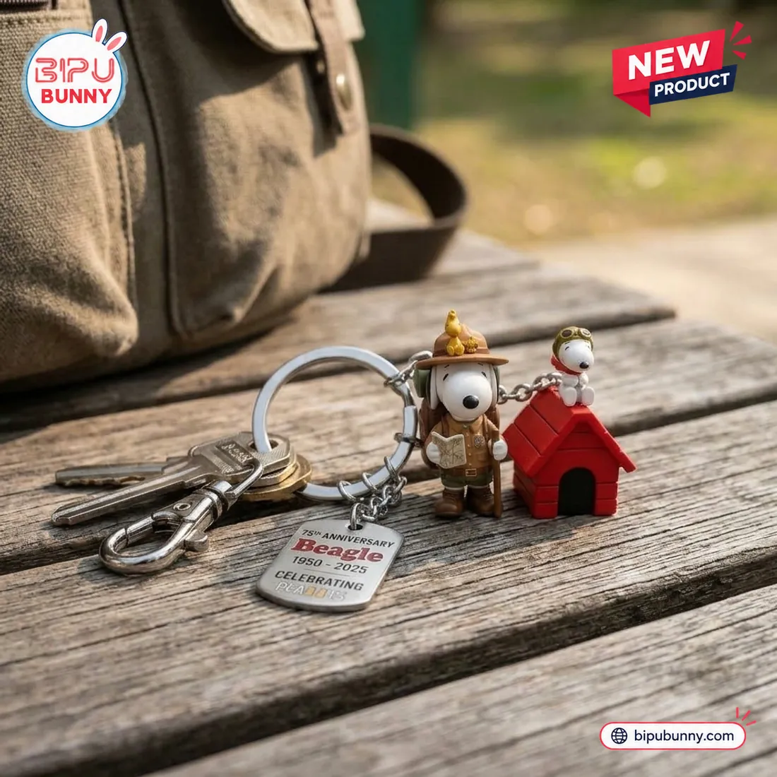 Snoopy Red Doghouse Beagle 75th Anniversary Keychain Snoopy Red Doghouse Beagle 75th Anniversary Keychain