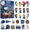 Snoopy x Toronto Blue Jays 50th Season Advent Calendar featuring 24 Peanuts character figures and team memorabilia items.