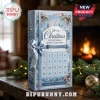 Snowman Miniature 24-Day Christmas Advent Calendar featuring a blue winter window design with twenty-four numbered doors.