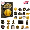 Softball Lover Advent Calendar 2026 box featuring 24 yellow and black softball-themed acrylic ornaments on white background.