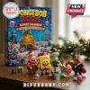 SpongeBob SquarePants 2026 Christmas Advent Calendar featuring holiday-themed figurines of Patrick, SpongeBob, and Squidward.
