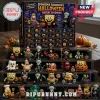 SpongeBob SquarePants 2026 Halloween Character Advent Calendar featuring 24 numbered doors and mini-figurines on a display.