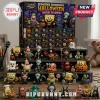 SpongeBob SquarePants 2026 Halloween Character Advent Calendar featuring 24 spooky figures in a dark blue cardboard box.