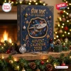 Front view of the blue Star Trek 60th Anniversary 2026 Advent Calendar box displayed with themed mini figures and ornaments.