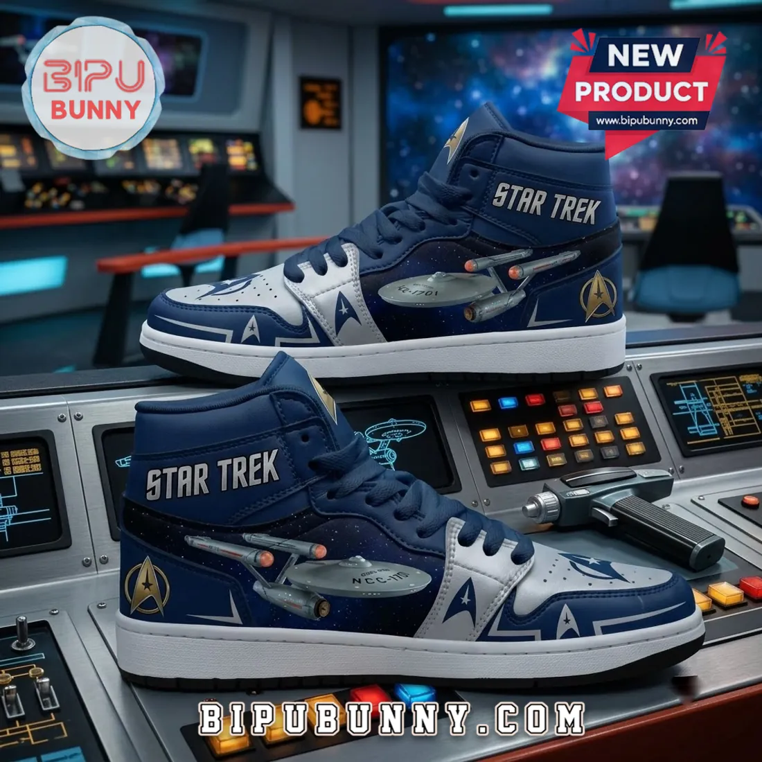 Star Trek NCC-1701 Enterprise Navy Blue Air Jordan 1 Star Trek NCC-1701 Enterprise Navy Blue Air Jordan 1