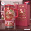 Front view of Strawberry Shortcake 53rd Anniversary Stanley Tumbler with pink tie-dye pattern and matching box.