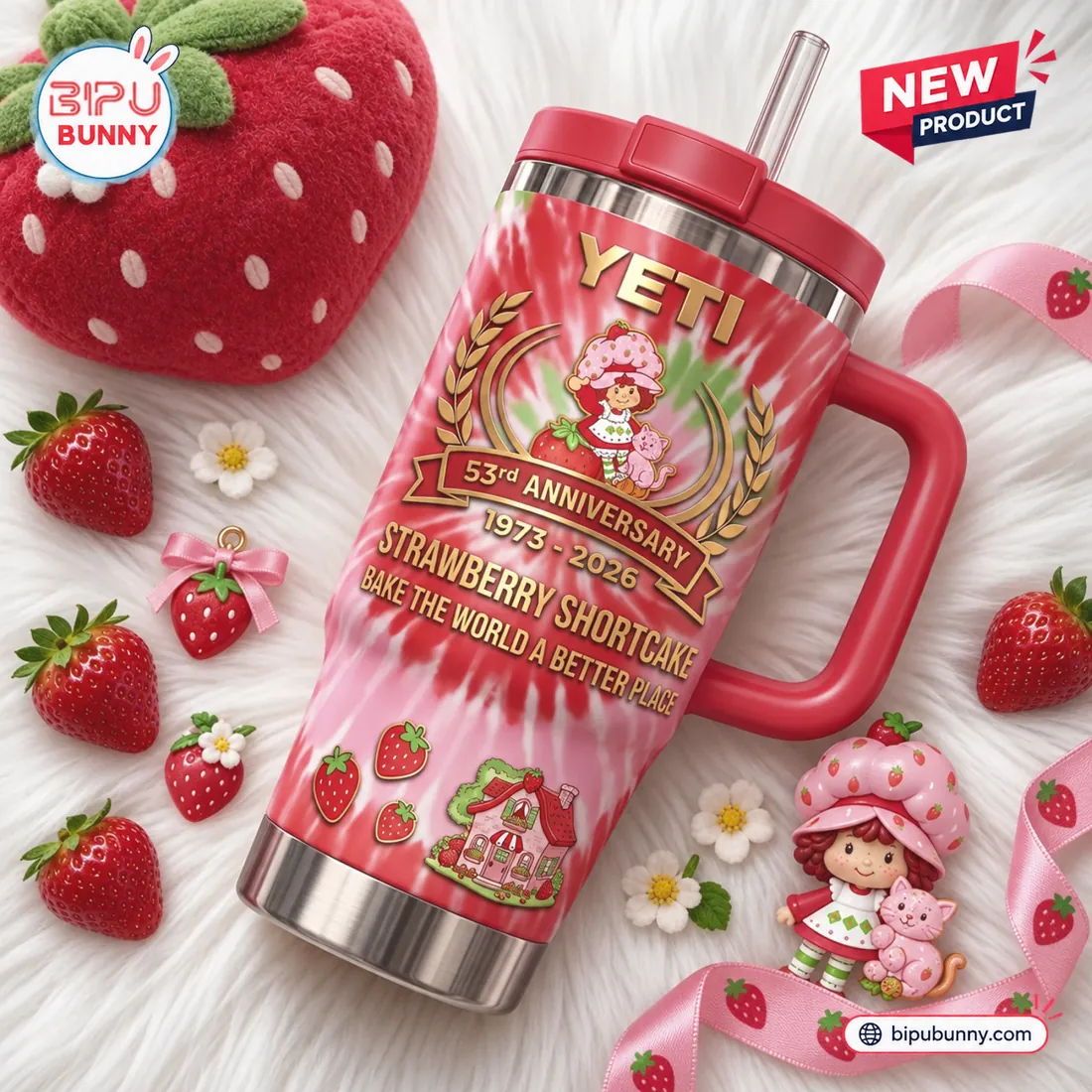 Strawberry Shortcake 53rd Anniversary Stanley Tumbler Strawberry Shortcake 53rd Anniversary Stanley Tumbler