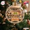 Clear ornament featuring stadium diorama, dog figure, and Go Vols Go 135th Anniversary text.