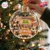 Close-up of Tennessee Volunteers 135th Anniversary Christmas Ornament hanging on a tree.