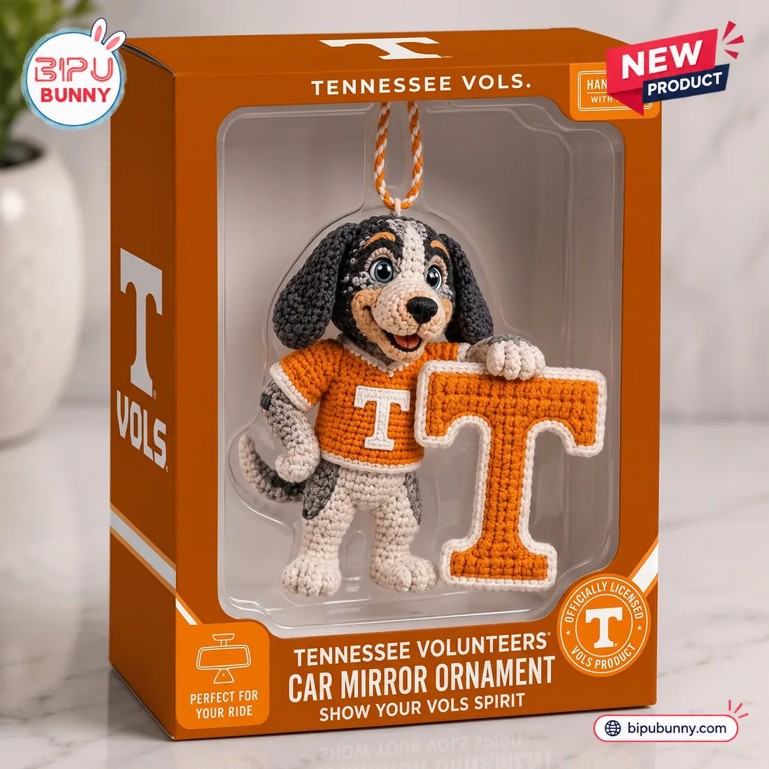 Tennessee Volunteers Crochet Mascot Car Ornament Tennessee Volunteers Crochet Mascot Car Ornament