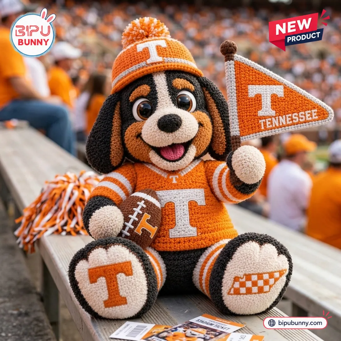 Tennessee Volunteers Mascot Crocheted Plush Doll Tennessee Volunteers Mascot Crocheted Plush Doll