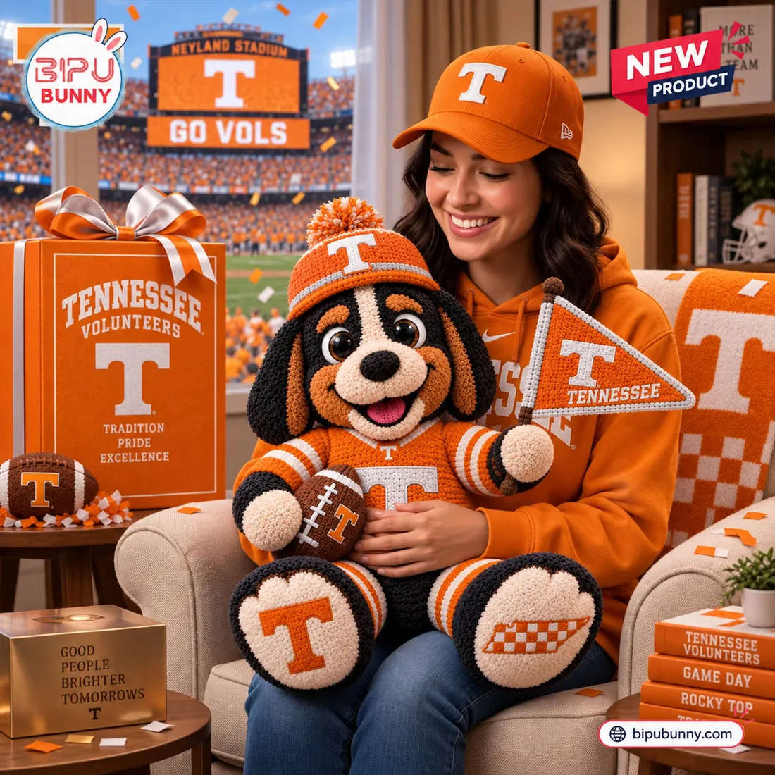 Tennessee Volunteers Mascot Crocheted Plush Doll Tennessee Volunteers Mascot Crocheted Plush Doll