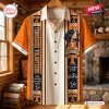 Front view of a Tennessee Volunteers Orange Hawaiian Shirt featuring a hound dog graphic and vertical text stripes.