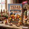 Texas Cowboy Rubber Duck Advent Calendar 2026 box with cowboy-themed yellow duck ornaments on a rustic wooden table.