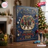 The Beatles Fab Four Advent Calendar 2026 featuring a navy blue box with Abbey Road imagery and gold decorative accents.