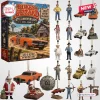 Front view of The Dukes of Hazzard 47th Anniversary Advent Calendar box set and miniature ornaments.