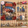 Front view of a 47th anniversary advent calendar featuring character figures and vehicle ornaments from a popular series.