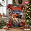 Front view of The Dukes Of Hazzard 47th Anniversary Advent Calendar with an orange car graphic and festive red bows.