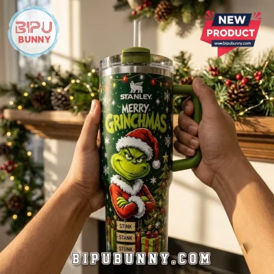 The Grinch Merry Grinchmas Green 40oz Stanley Tumbler