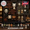 The Horror Element Of Halloween Advent Calendar 2026 box and miniature horror movie character keychain ornaments on a stand.