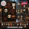 The Horror Element Of Halloween Advent Calendar 2026 box with stylized horror character keychains displayed on a rack.