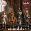 The Legend of Zelda 40th Anniversary Advent Calendar mini figures featuring Sidon, Skull Kid, Midna, and Impa on red cords.