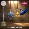 The Legend of Zelda 40th Anniversary Advent Calendar ornaments featuring Master Sword, Hylian Shield, Triforce, and Ocarina.