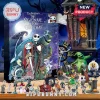 The Nightmare Before Christmas Advent Calendar 2026 featuring Jack Skellington and Sally figures on a dark blue grid.