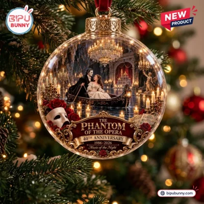 The Phantom of the Opera 40th Anniversary Glass Christmas Ornament