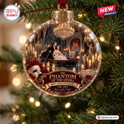 The Phantom of the Opera 40th Anniversary Glass Christmas Ornament