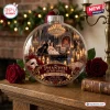 Front view of The Phantom of the Opera 40th Anniversary Glass Christmas Ornament featuring a boat scene.